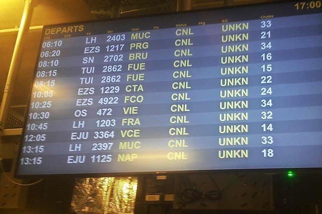 Der Flugbetrieb am Euroairport ist auf die Hlfte geschrumpft
