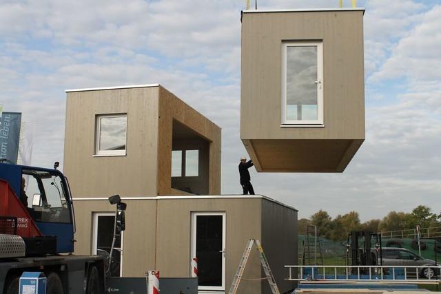 Am Eschholzpark in Freiburg werden neue Proberume fr Bands gebaut – in Holzcontainern
