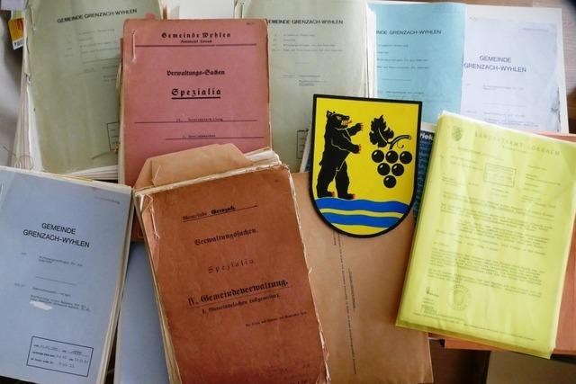 So kamen Br und Traube nach dem Zusammenschluss ins Wappen von Grenzach-Wyhlen